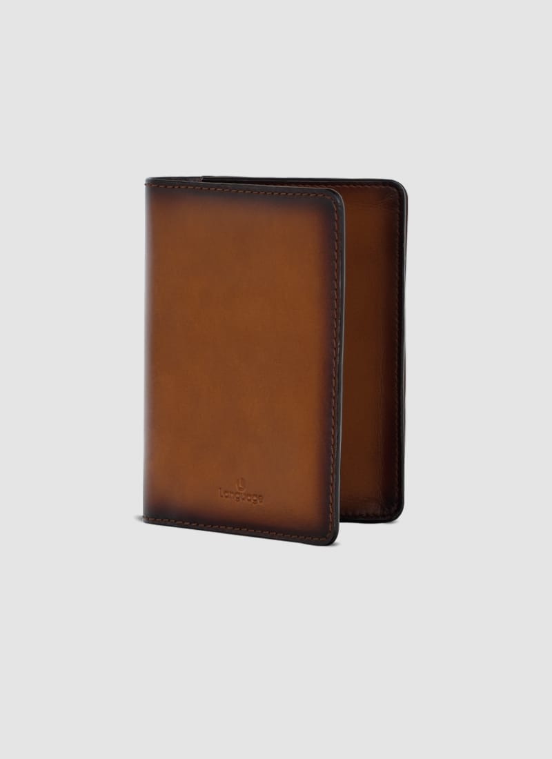 Language Shoes-Men-Pharrel Passport Holder-Premium Leather-Tan Colour-Leather Accessories
