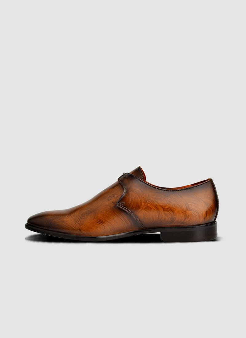 Language Shoes-Men-Fisher Derby-Premium Leather-Tan Colour-Formal Shoe