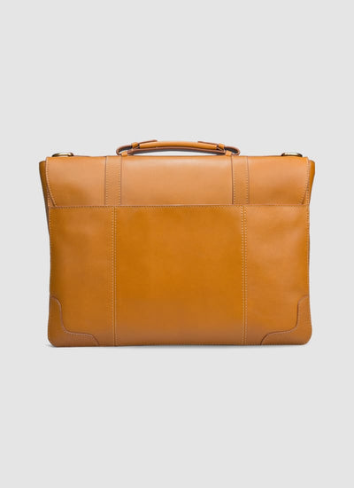 Language Shoes-Men-Jones Briefcase-Premium Leather-Tan Colour-Leather Accessories
