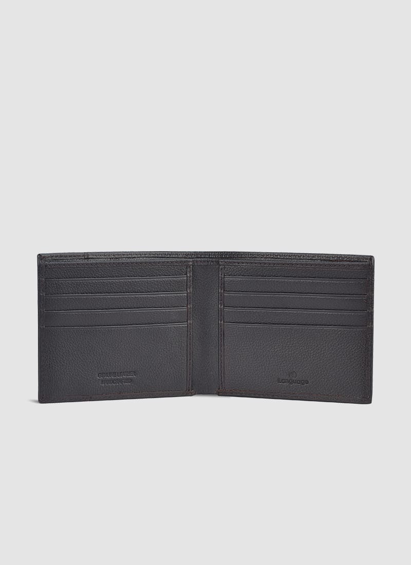 Language Shoes-Men-Maiz Bi-fold Wallet-Premium Leather-Brown Colour-Leather Accessories