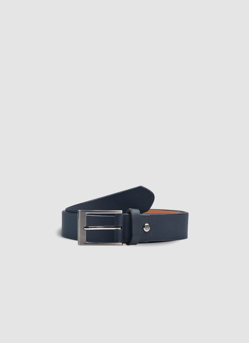 Language Shoes-Men-Troye Belt-Premium Leather-Navy Colour-Belt