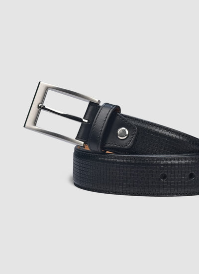 Language Shoes-Men-Brik Belt-Premium Leather-Black Colour-Belt