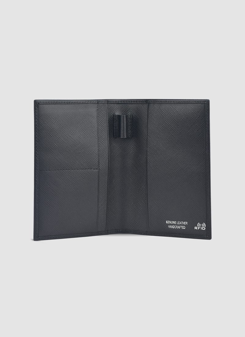Language Shoes-Men-Moby Passport Holder-Premium Leather-Black Colour-Leather Accessories