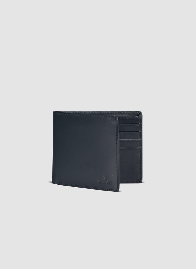 Language Shoes-Men-Shrilk Bi-fold Wallet-Premium Leather-Black Colour-Leather Accessories