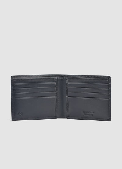 Language Shoes-Men-Shrilk Bi-fold Wallet-Premium Leather-Black Colour-Leather Accessories