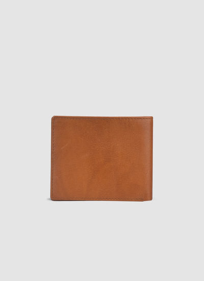 Language Shoes-Men-Shrilk Bi-fold Wallet-Premium Leather-Tan Colour-Leather Accessories