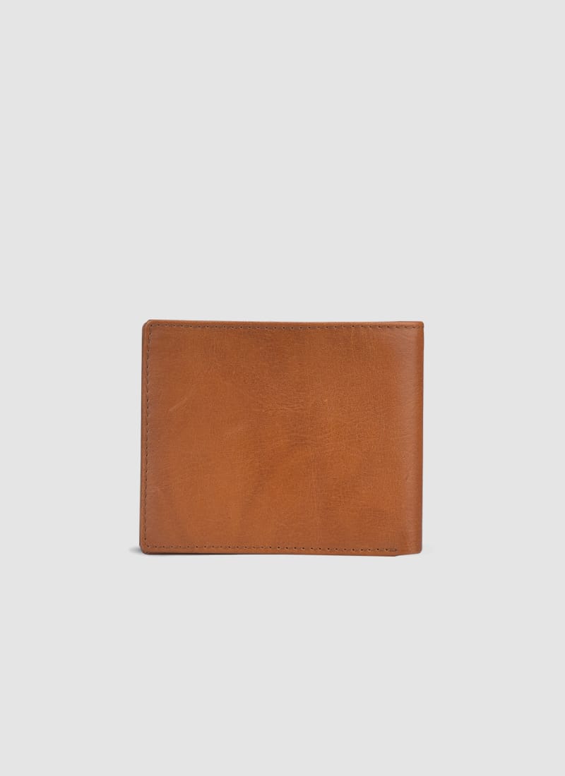 Language Shoes-Men-Shrilk Bi-fold Wallet-Premium Leather-Tan Colour-Leather Accessories