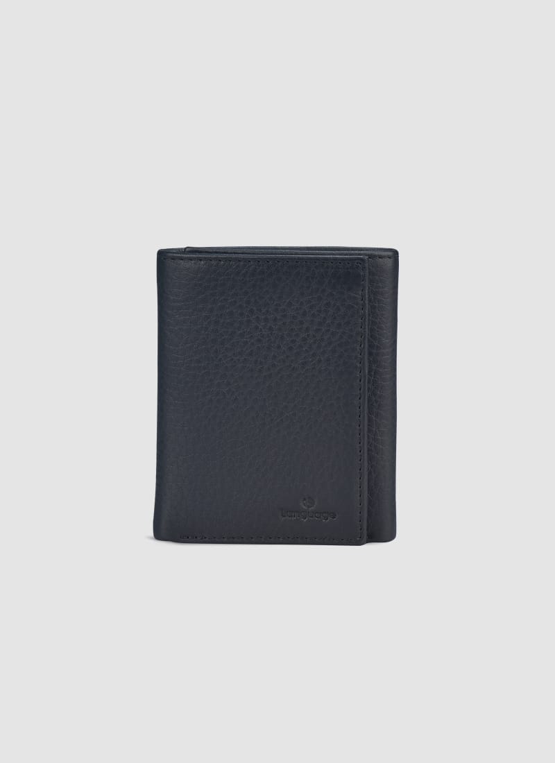 Language Shoes-Men-Albert Tri-fold Wallet-Premium Leather-Black Colour-Leather Accessories