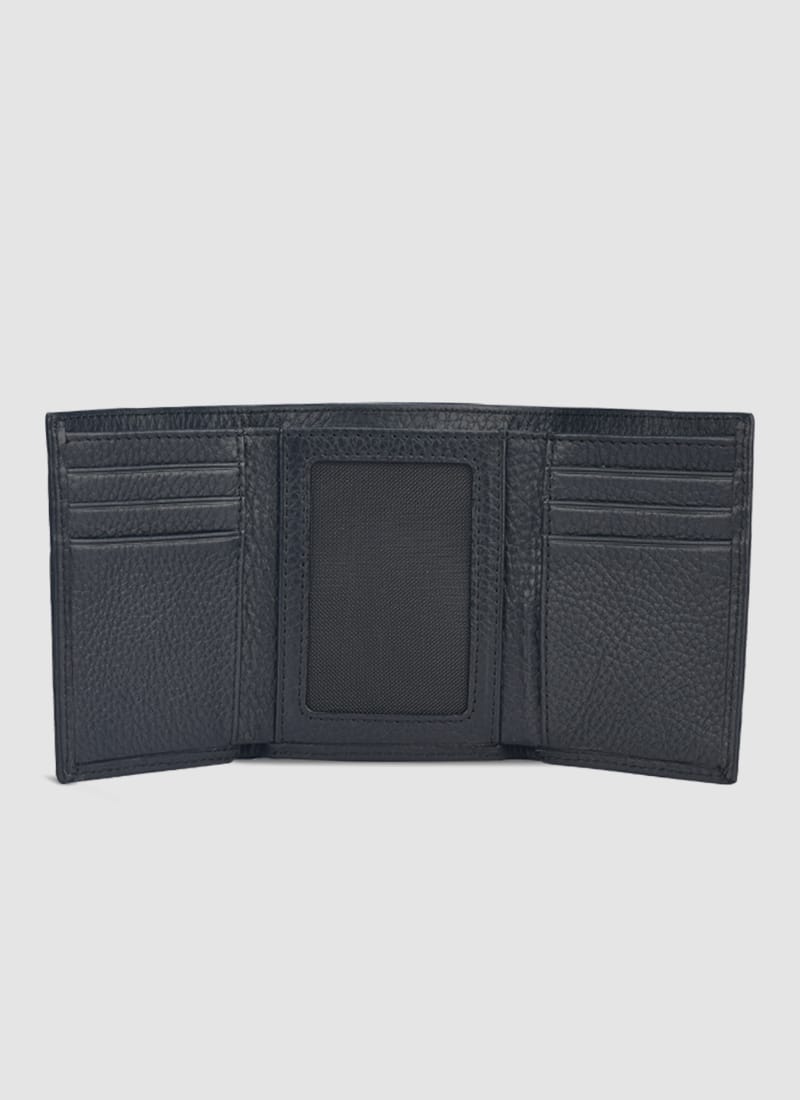 Language Shoes-Men-Albert Tri-fold Wallet-Premium Leather-Black Colour-Leather Accessories