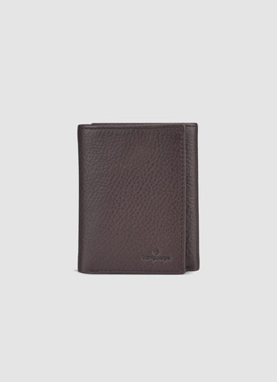 Language Shoes-Men-Albert Tri-fold Wallet-Premium Leather-Brown Colour-Leather Accessories