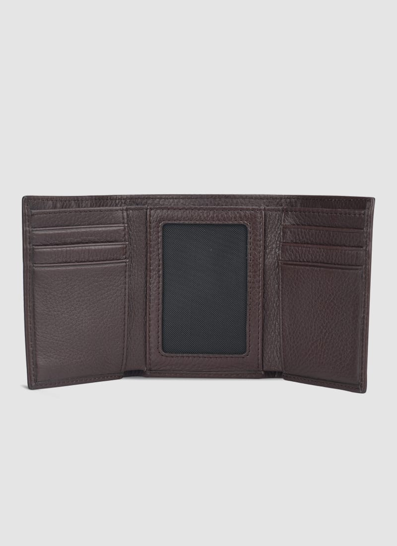Language Shoes-Men-Albert Tri-fold Wallet-Premium Leather-Brown Colour-Leather Accessories