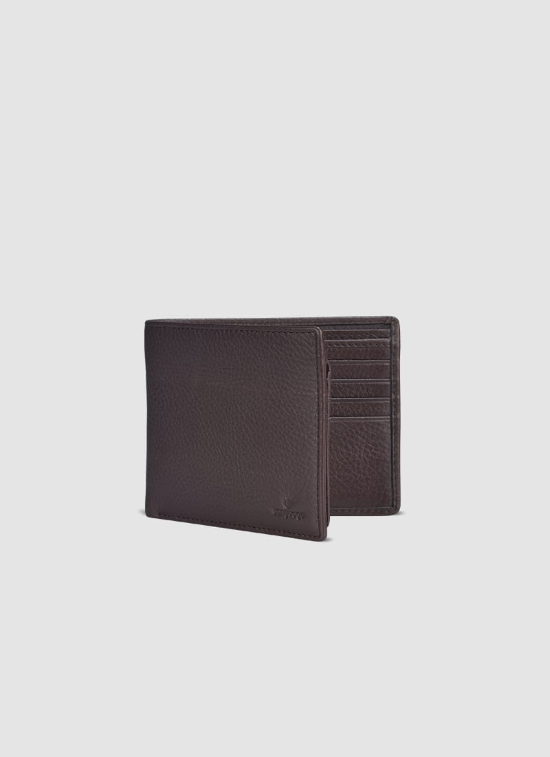 Language Shoes-Men-Thomas Bi-fold Wallet-Premium Leather-Brown Colour-Leather Accessories