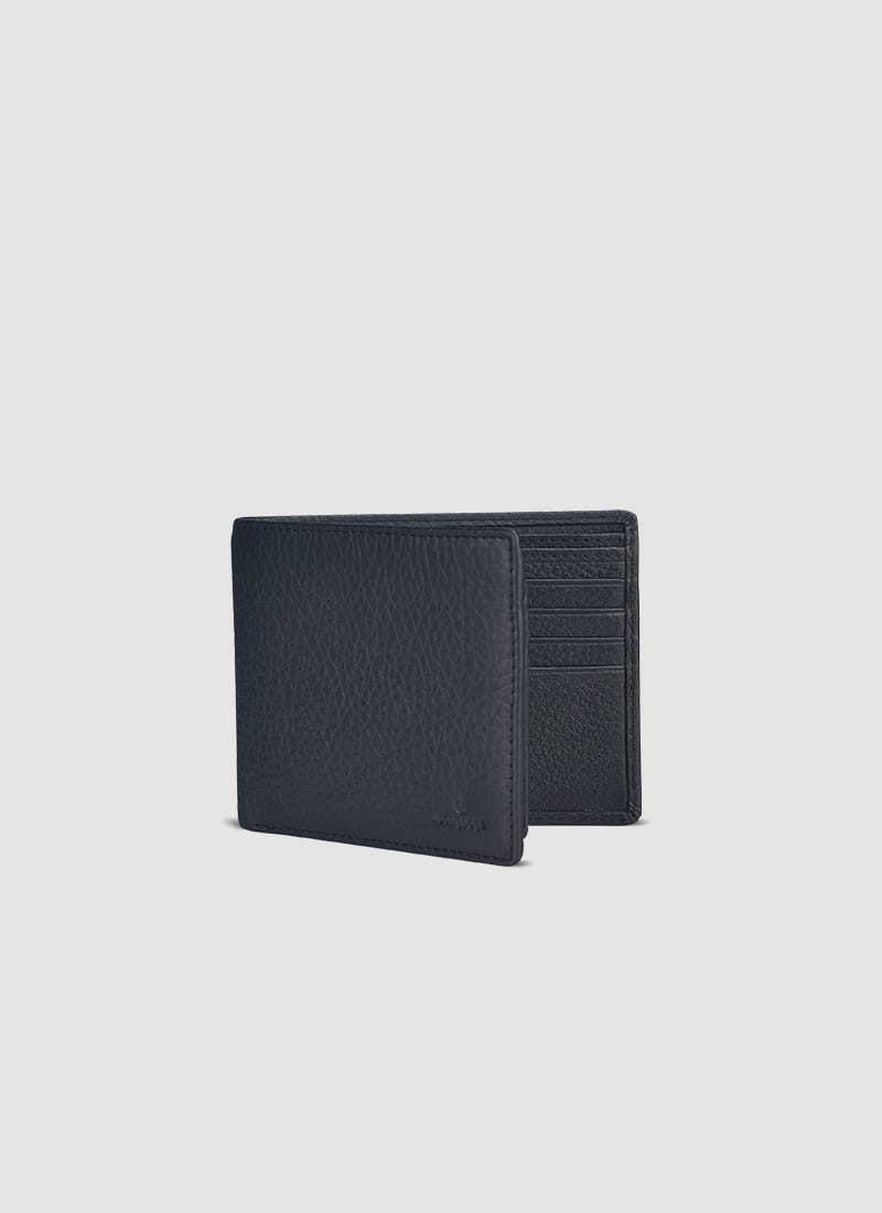 Language Shoes-Men-Gordon Bi-fold Wallet-Premium Leather-Black Colour-Leather Accessories