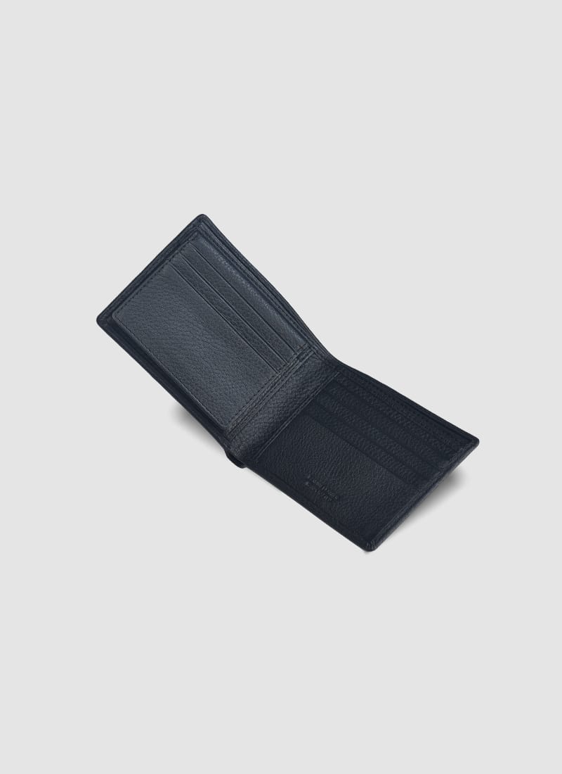 Language Shoes-Men-Gordon Bi-fold Wallet-Premium Leather-Black Colour-Leather Accessories