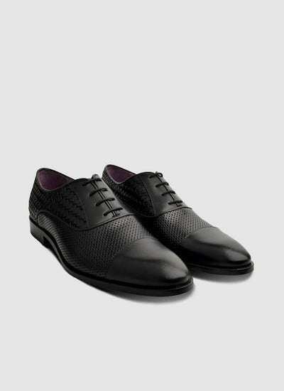 Language Shoes-Men-Del Oxford-Premium Leather-Black Colour-Formal Shoe
