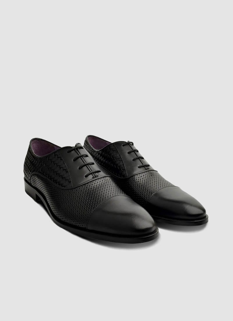 Language Shoes-Men-Del Oxford-Premium Leather-Black Colour-Formal Shoe
