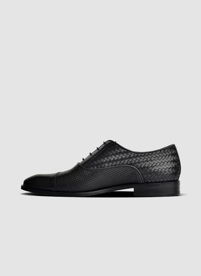 Language Shoes-Men-Del Oxford-Premium Leather-Black Colour-Formal Shoe