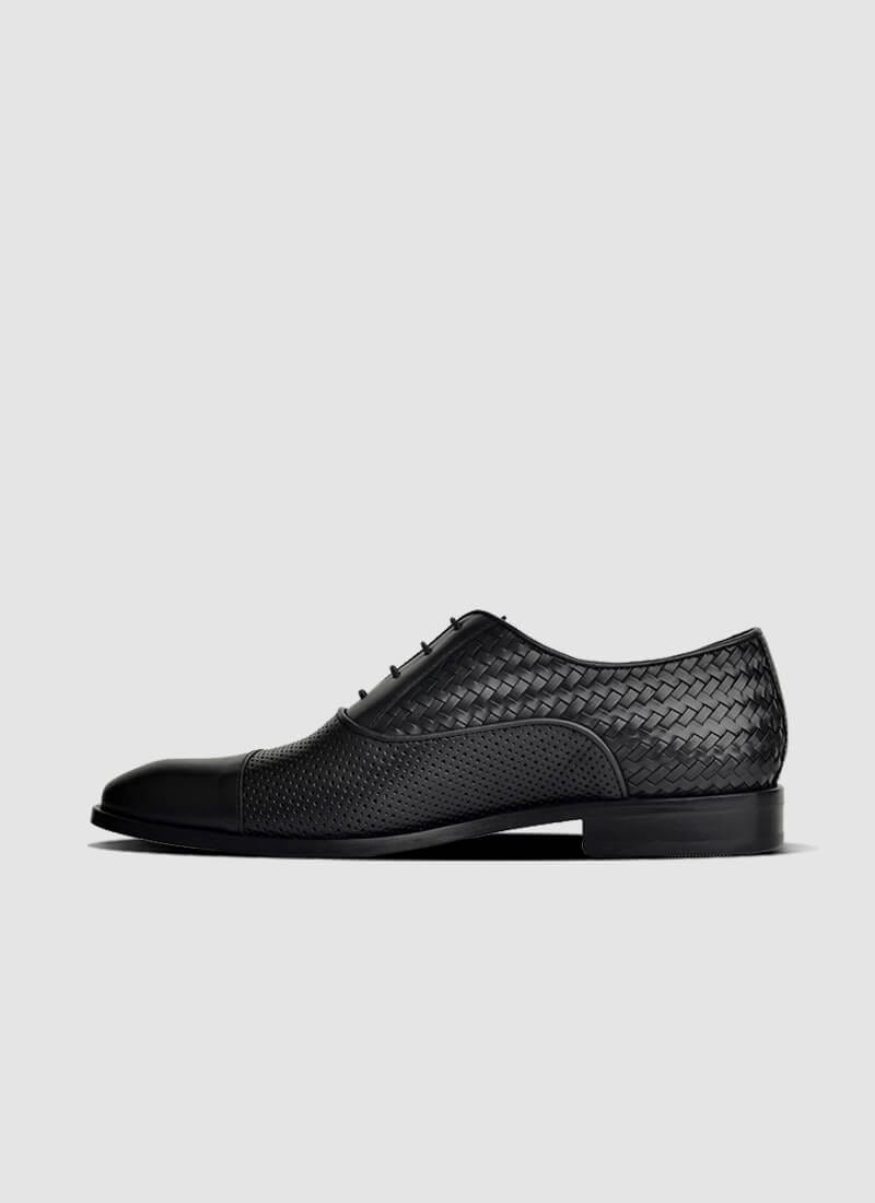 Language Shoes-Men-Del Oxford-Premium Leather-Black Colour-Formal Shoe