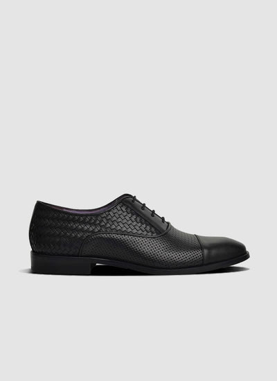 Language Shoes-Men-Del Oxford-Premium Leather-Black Colour-Formal Shoe