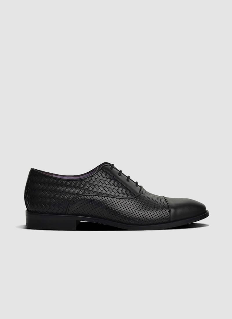 Language Shoes-Men-Del Oxford-Premium Leather-Black Colour-Formal Shoe