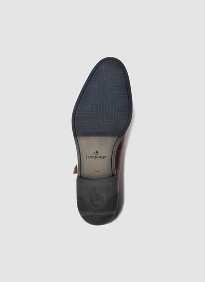 Language Shoes-Men-Maybri Monk-Premium Leather-Wine Colour-Formal Shoe
