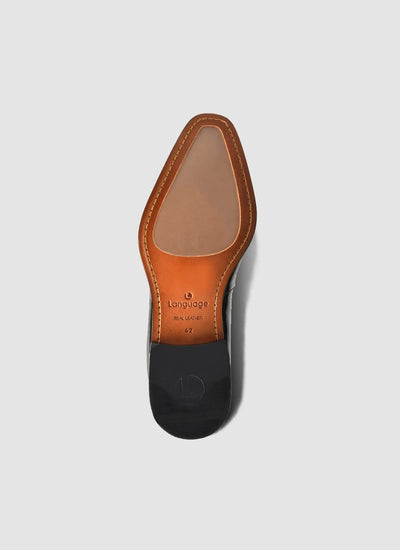 Language Shoes-Men-August Loafer-Combination of Leather/Fabric-Black Colour-Formal Shoe