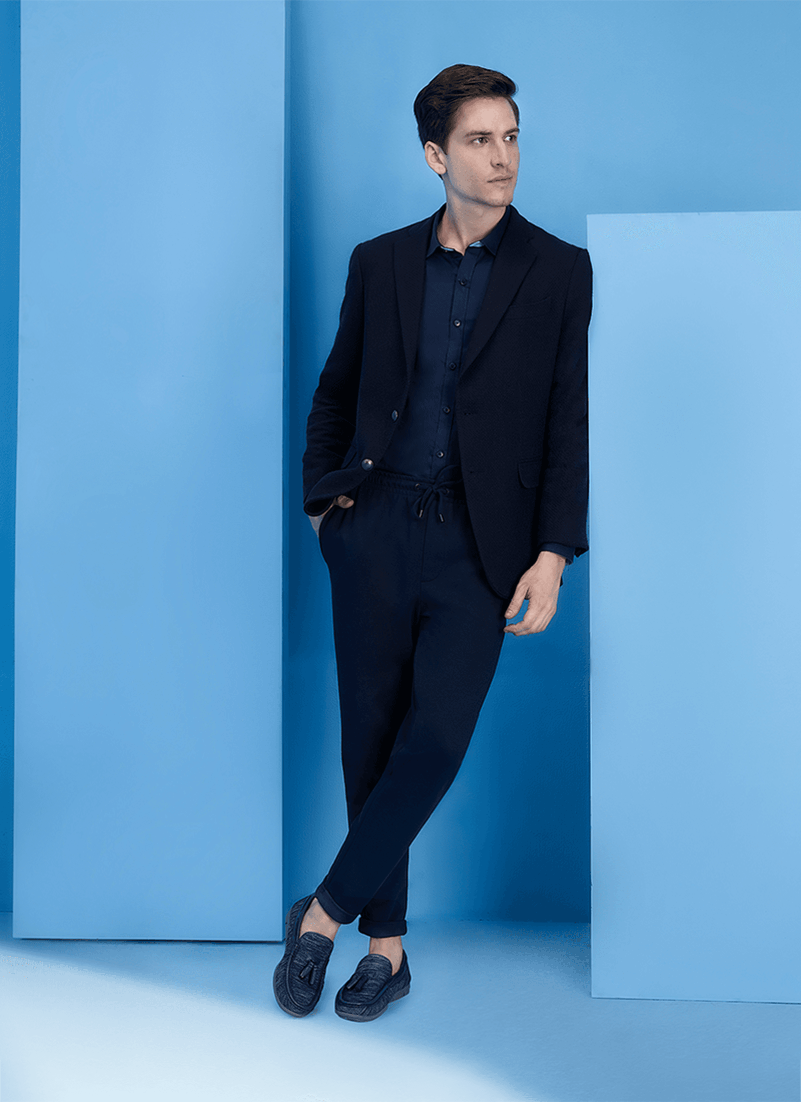 Language Shoes-Men-Milton-Driver-Premium Leather-Navy Colour-Formal Shoe