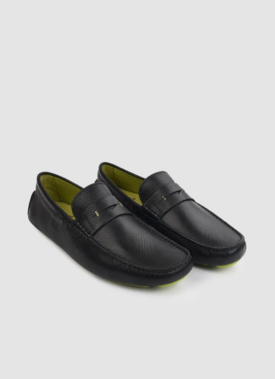 Language Shoes-Men-Ares Driver-Premium Leather-Black Colour-Casual Shoe