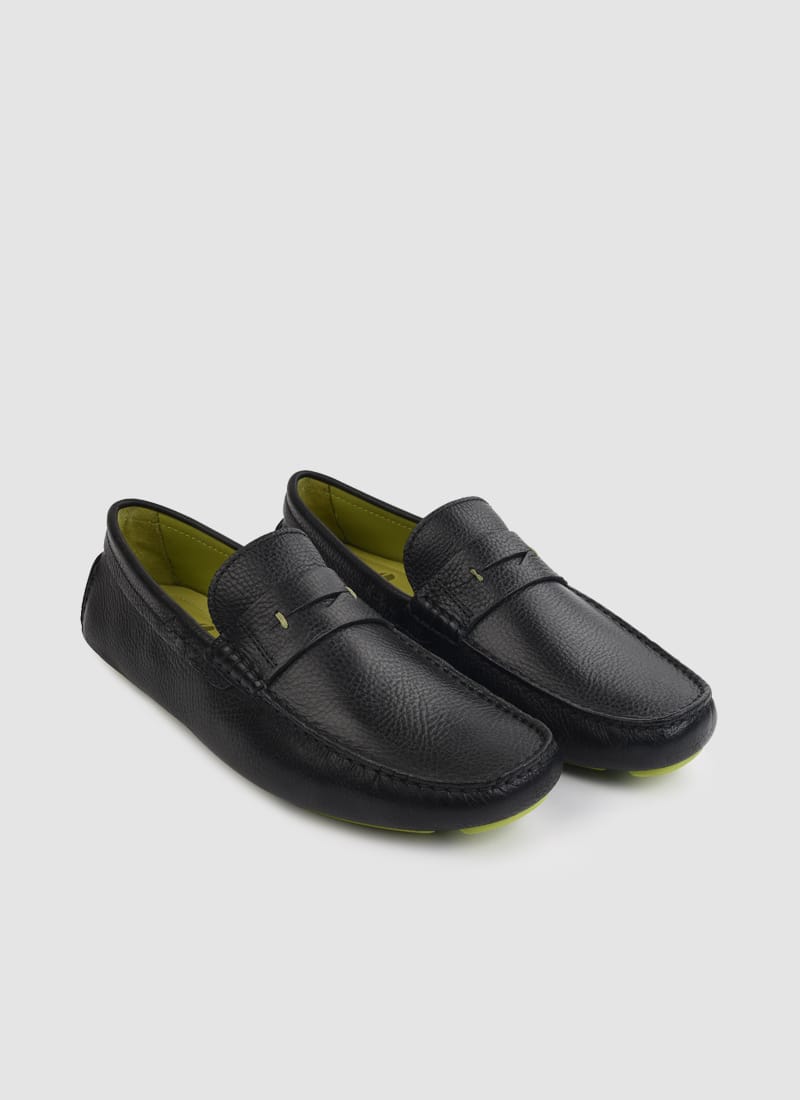 Language Shoes-Men-Ares Driver-Premium Leather-Black Colour-Casual Shoe