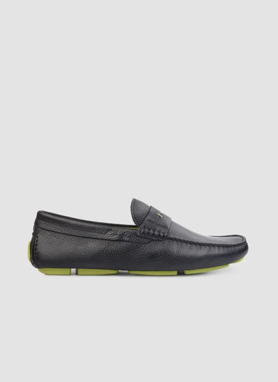 Language Shoes-Men-Ares Driver-Premium Leather-Black Colour-Casual Shoe
