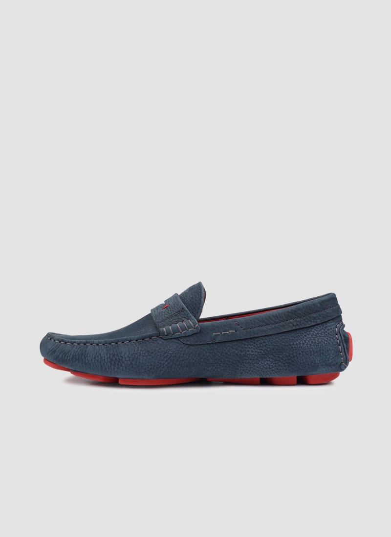 Language Shoes-Men-Ares Driver-Premium Leather-Navy Colour-Casual Shoe