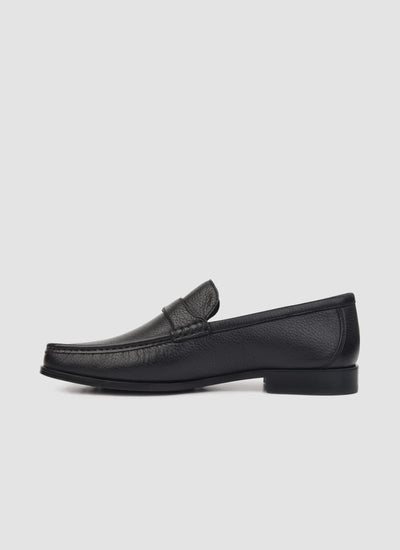 Language Shoes-Men-Eurus Moccasin-Deerskin Leather-Black Colour-Formal Shoe