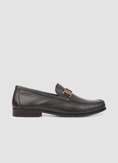 Language Shoes-Men-Eurus Moccasin-Deerskin Leather-Brown Colour-Formal Shoe
