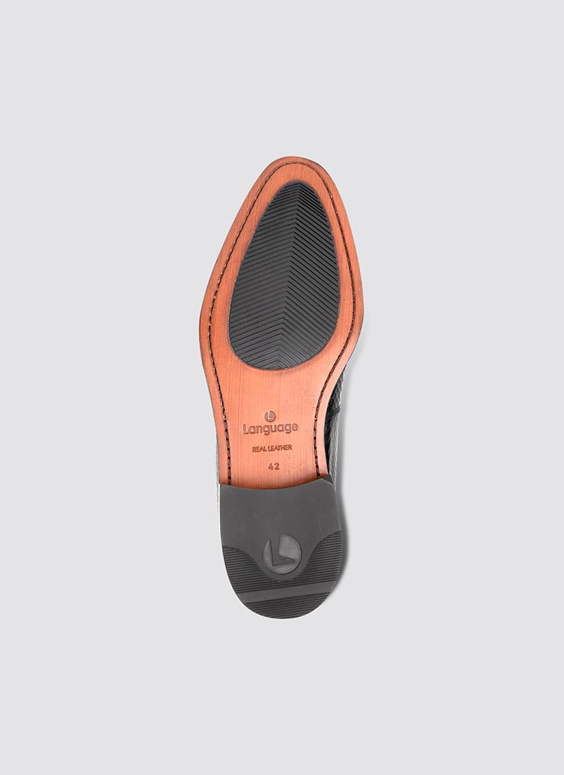 Language Shoes-Men-Braun Loafer-Premium Leather-Black Colour-Formal Shoe