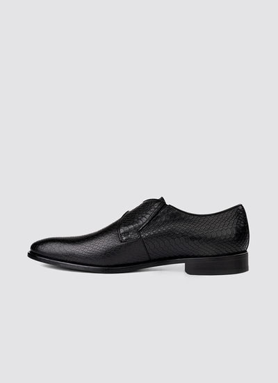 Language Shoes-Men-Smith Monk-Premium Leather-Black Colour-Formal Shoe