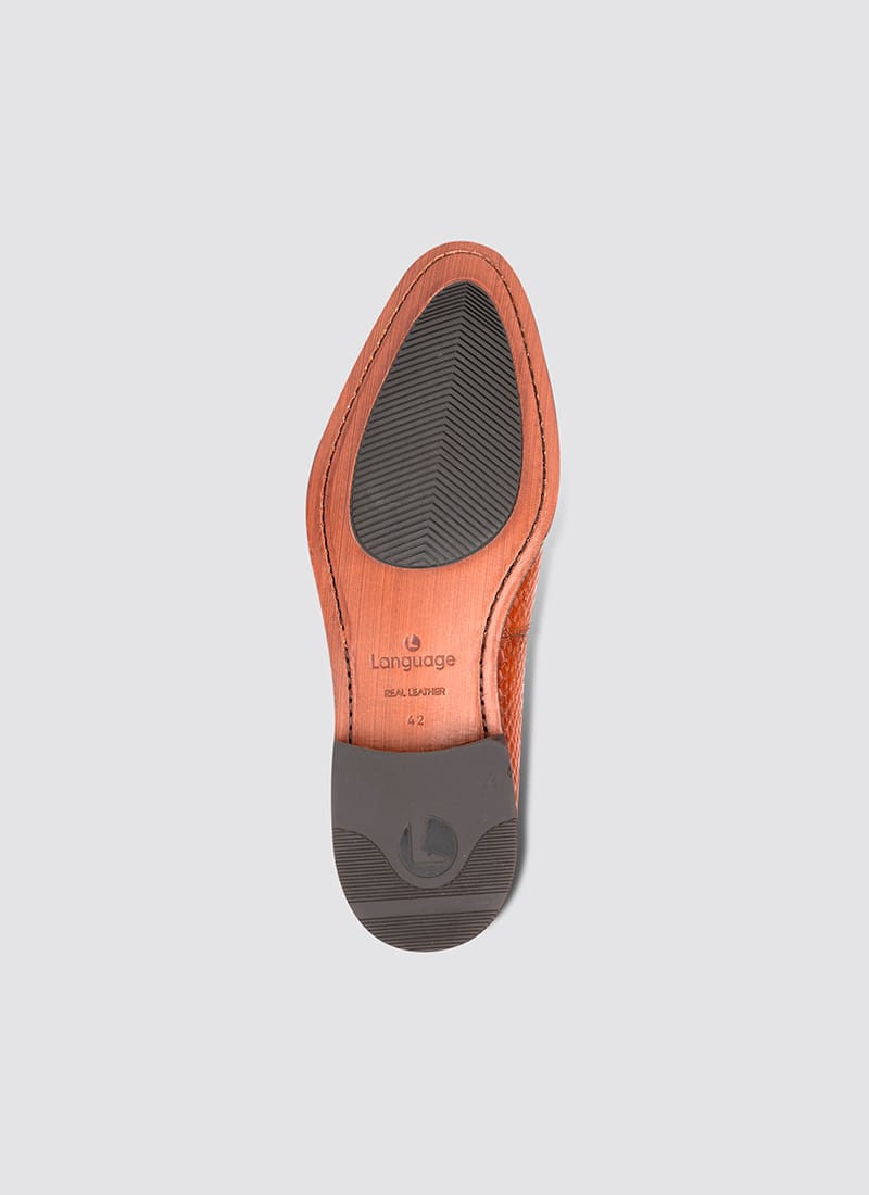 Language Shoes-Men-Smith Monk-Premium Leather-Tan Colour-Formal Shoe