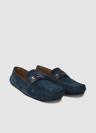 Language Shoes-Men-Lesk Driver-Premium Leather-Navy Colour-Casual Shoe