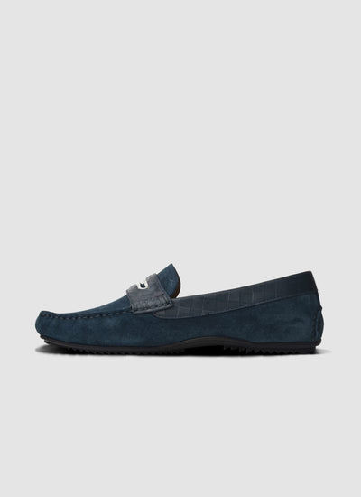 Language Shoes-Men-Lesk Driver-Premium Leather-Navy Colour-Casual Shoe