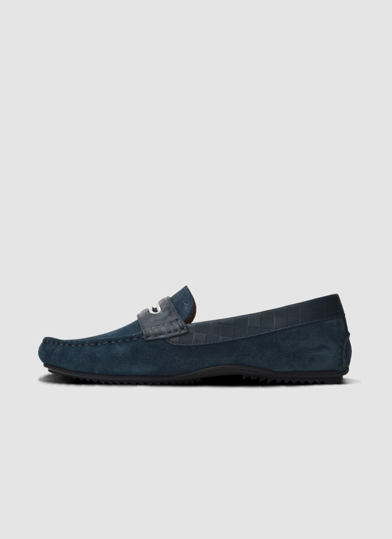 Language Shoes-Men-Lesk Driver-Premium Leather-Navy Colour-Casual Shoe