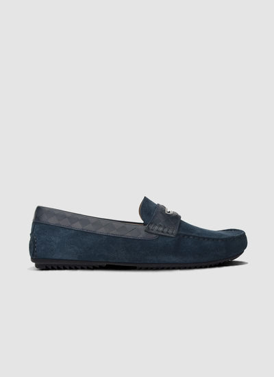 Language Shoes-Men-Lesk Driver-Premium Leather-Navy Colour-Casual Shoe