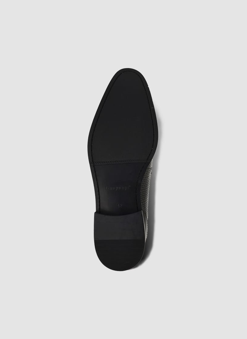 Language Shoes-Men-Marchio Derby-Premium Leather-Black Colour-Formal Shoe