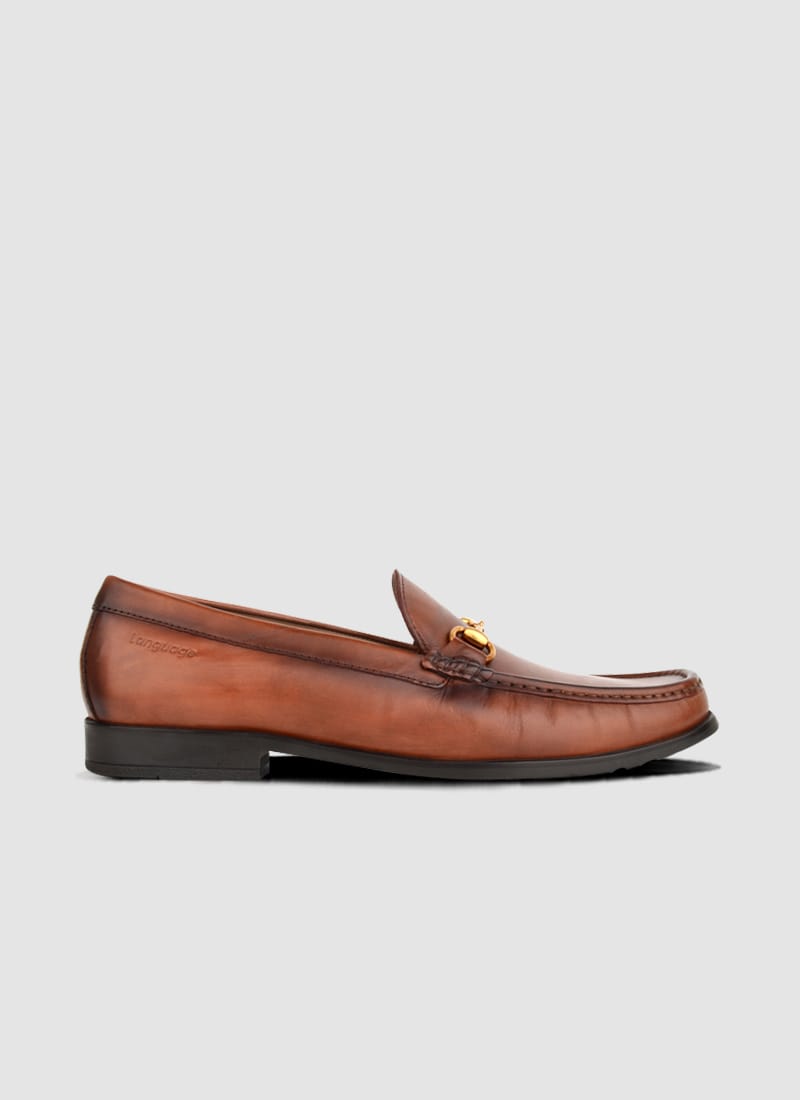 Language Shoes-Men-Swank Moccasin-Premium Leather-Brown Colour-Formal Shoe