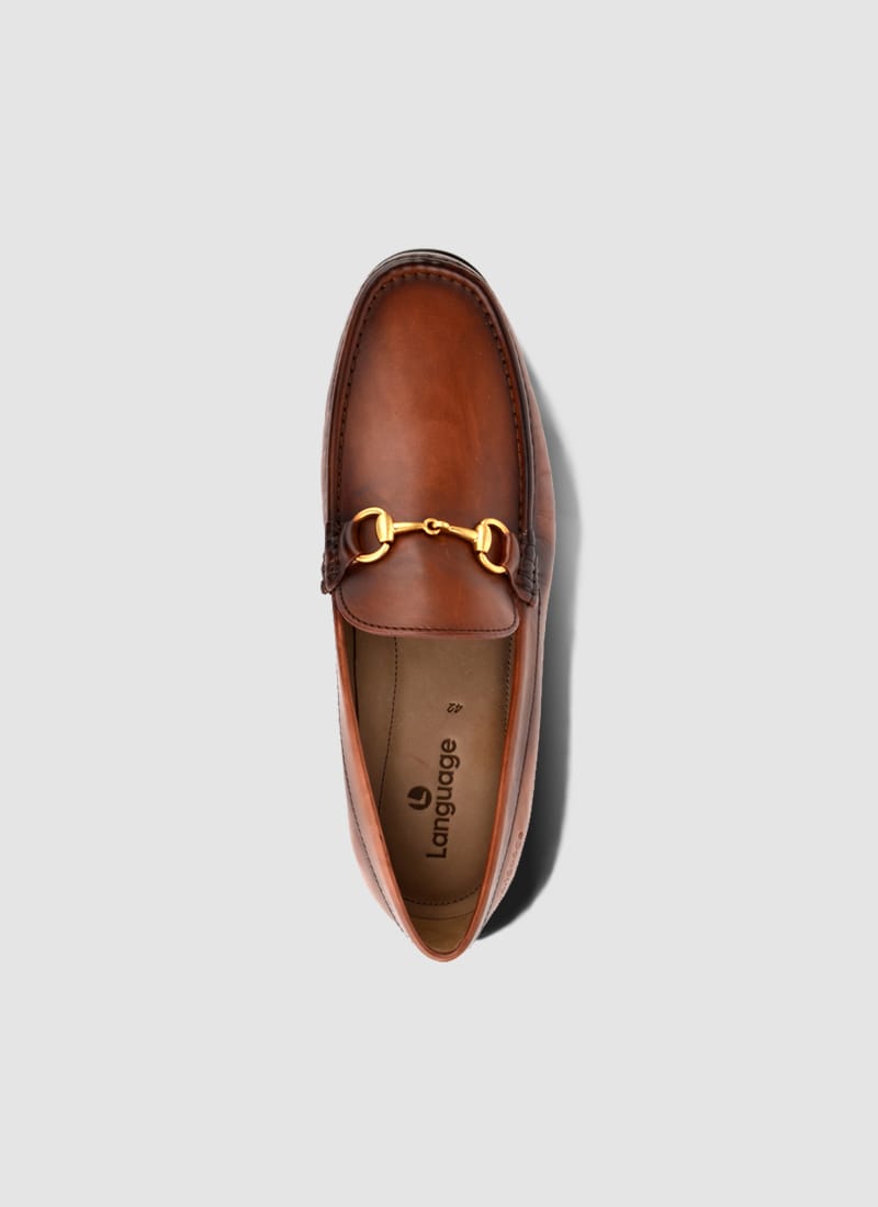 Language Shoes-Men-Swank Moccasin-Premium Leather-Brown Colour-Formal Shoe
