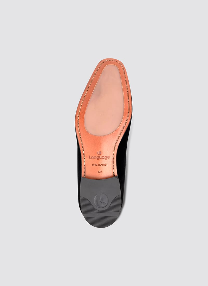 Language Shoes-Men-Colton Loafer-Fabric-Black Colour-Formal Shoe