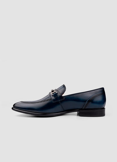 Language Shoes-Men-Bruno Loafer-Premium Leather-Navy Colour-Formal Shoe