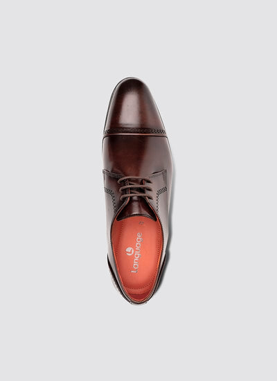 Language Shoes-Men-Dylaney Derby-Premium Leather-Brown Colour-Formal Shoe