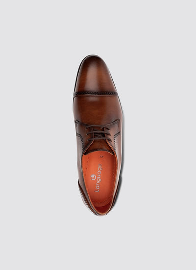 Language Shoes-Men-Dylaney Derby-Premium Leather-Tan Colour-Formal Shoe