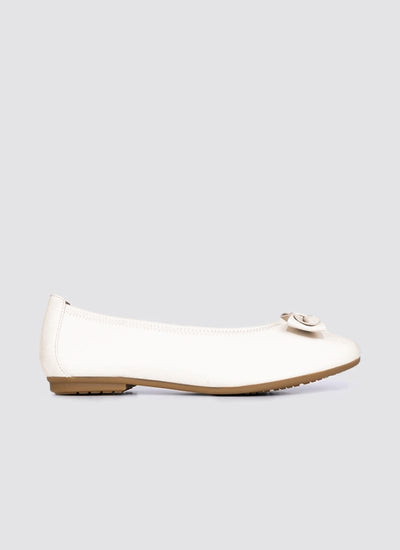 Language Shoes-Women-Calliope Ballerina-Premium Leather-Ecru Colour-Formal Shoe