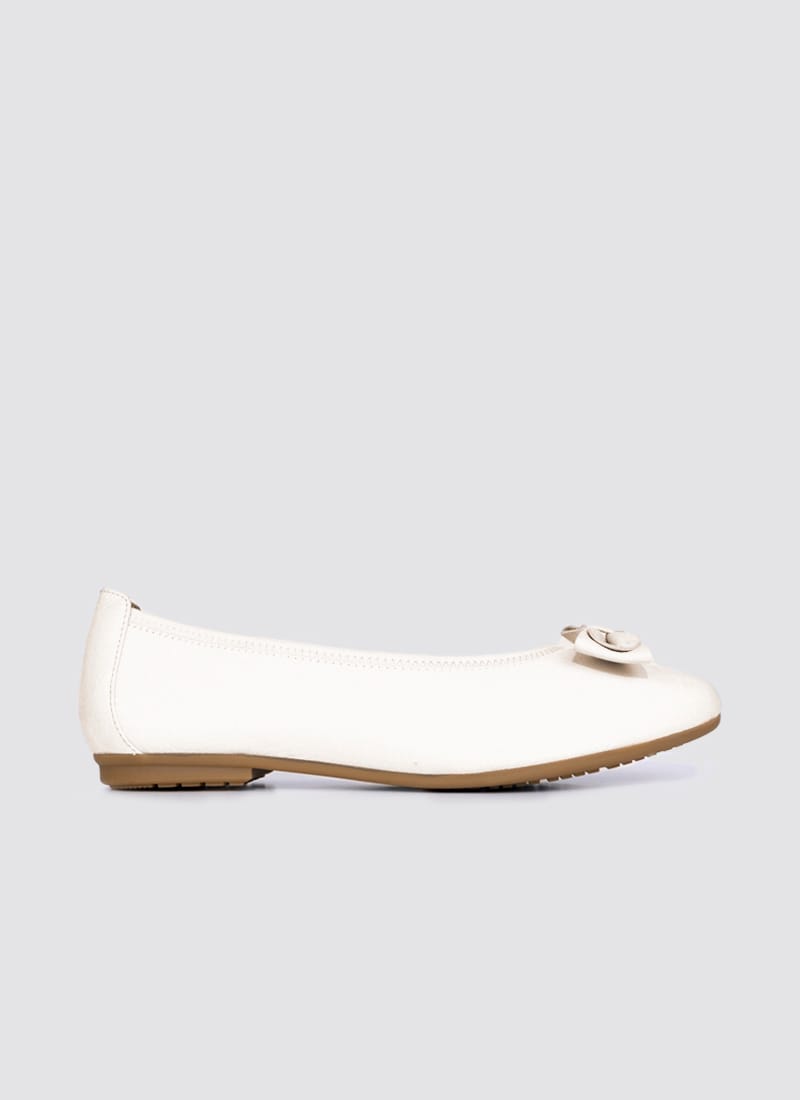 Language Shoes-Women-Calliope Ballerina-Premium Leather-Ecru Colour-Formal Shoe