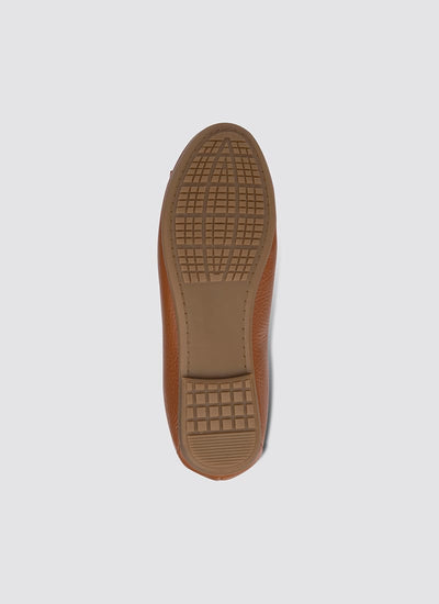 Language Shoes-Women-Calliope Ballerina-Premium Leather-Tan Colour-Formal Shoe